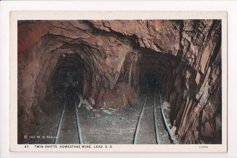 SD, Lead - Homestake Mine, Twin Drifts with tracks looking down shafts - 801036