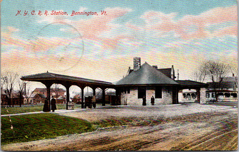 VT, Bennington - NYC RR Station, train depot - RPO 1908 cancel - SH7106