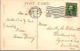 New Year - Horseshoe, moon, dog, girl - Ethel Dewees postcard - SH7296