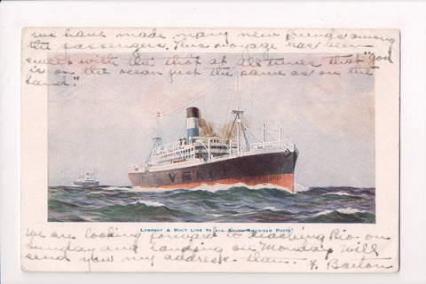 Ship Postcard - VERDI - Lamport and Holt Line (original SOLD) D07264