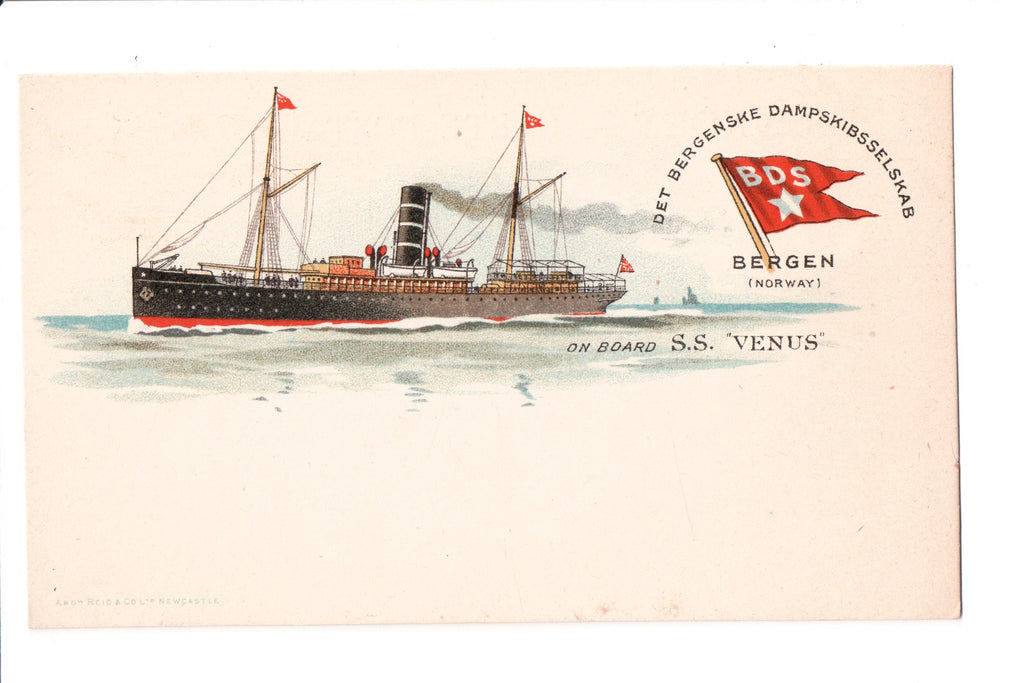 Ship Postcard - VENUS SS - BDS on flag w/star (original SOLD) F17042