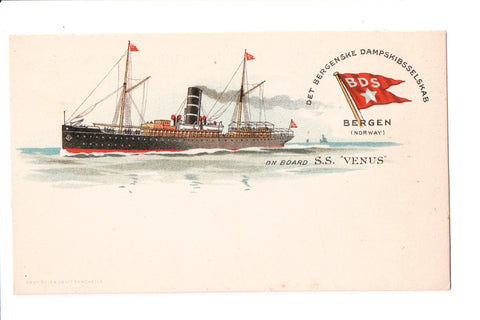 Ship Postcard - VENUS SS - BDS on flag w/star (original SOLD) F17042