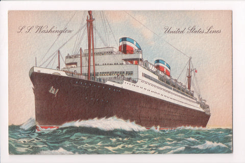 Ship Postcard - WASHINGTON SS, United States Lines (original SOLD) F17104