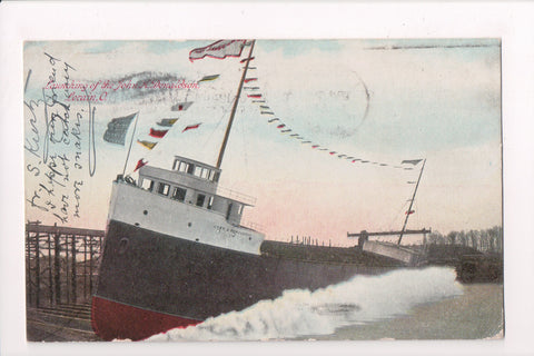 Ship Postcard - JOHN A DONALDSON - launching @1909 - F17346