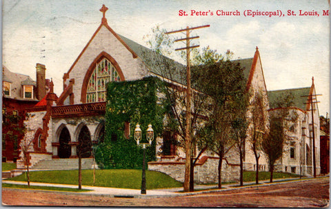 MO, St Louis - St Peters Episcopal Church - 1911 postcard - SL2291