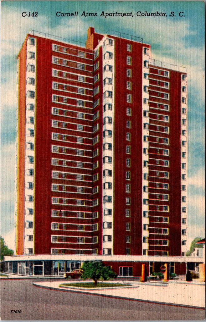 SC, Columbia - Cornell Arms Apartment building postcard - SL2539