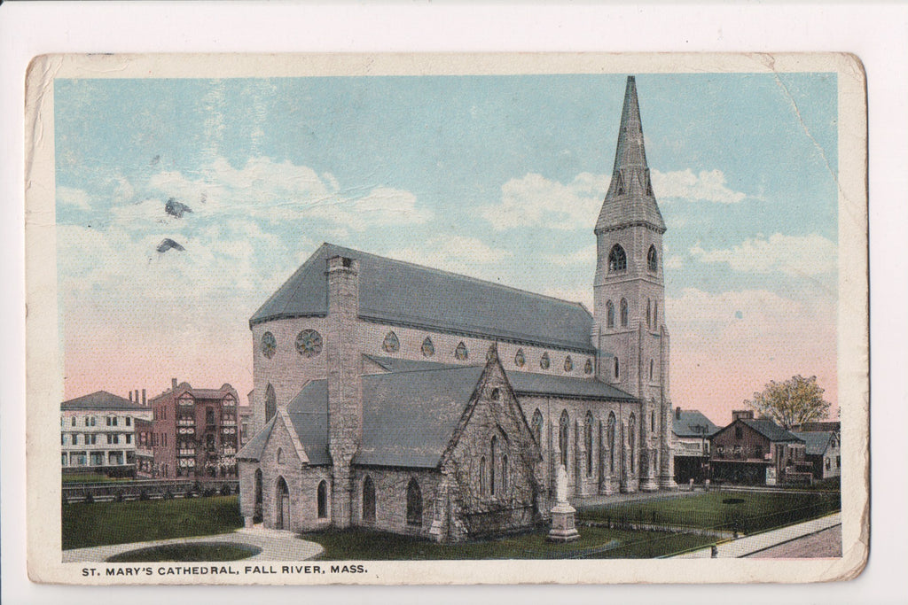 MA, Fall River - St Marys Cathedral @1919 postcard - SL2699