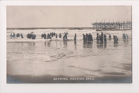OR, SEASIDE - Pier and waders in old fashion suits - RPPC - SL2716