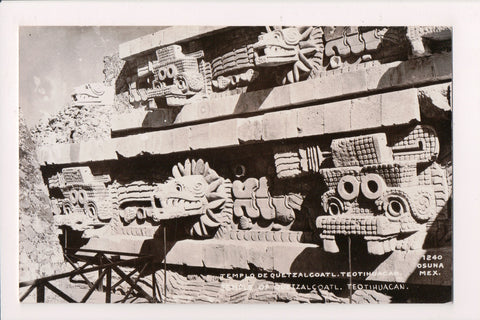 Foreign postcard - TEOTIHUACAN, Mexico - Temple de Quetzalcoatl - RPPC - SL2739
