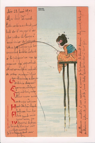 Greetings - Artist signed - Kirchner - Geisha Girls postcard - SL2775