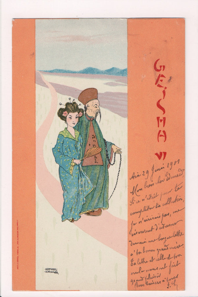 Greetings - Artist signed - Kirchner - Geisha Girls postcard - SL2779