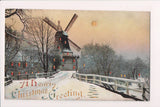 Xmas - Christmas  - Hold to Light, HTL - winter scene postcard - SL2784