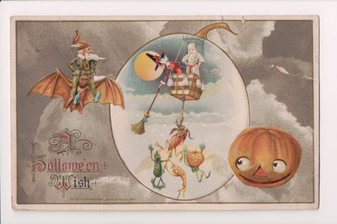 Halloween - Witch, bats, jol, veggies (original SOLD) SL2785