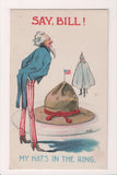 Patriotic postcard - Say Bill - my hats in the ring - Wall signed - SL2795
