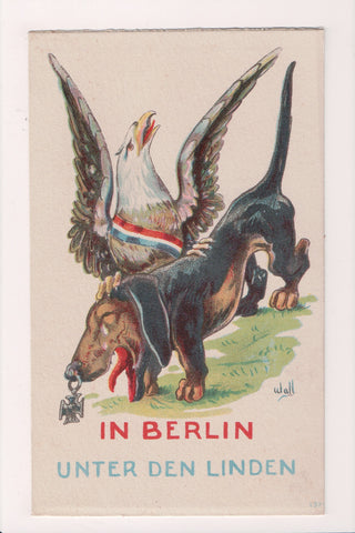 Patriotic postcard -In Berlin Unter den Linden - Wall signed - SL2797
