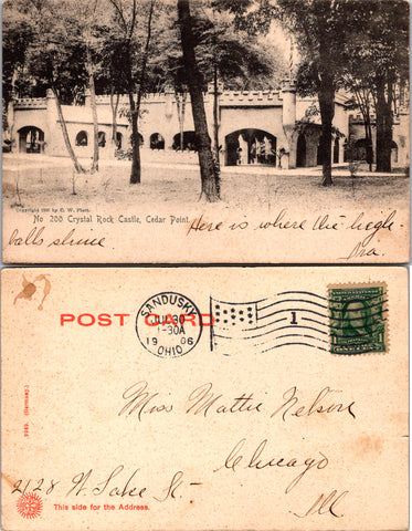 OH, Cedar Point - Crystal Rock Castle - 1906 C W Platt postcard - sl2807
