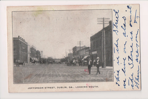 GA, Dublin - Jefferson St looking south postcard - SL2814