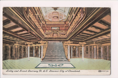Ship Postcard - CITY OF CLEVELAND - lobby, stairs - SL2823