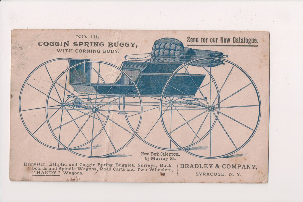 NY, Syracuse - Bradley and Co Coggin Spring Buggy advertisement - SL2844