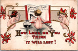 New Year - little angels with tiny wings - H G B signed postcard - SL2868