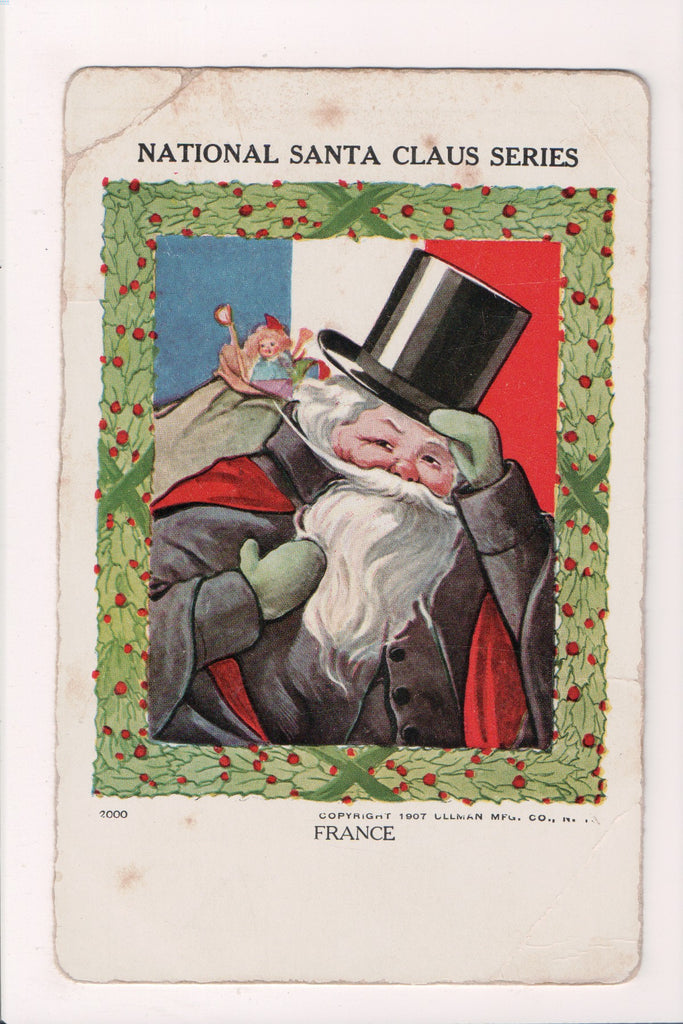 Xmas postcard - Christmas - Santa in black, top hat - SL2874