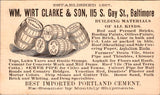 MD, BALTIMORE - WM WIRT CLARKE & SON - Building Materials advertisement - Postal