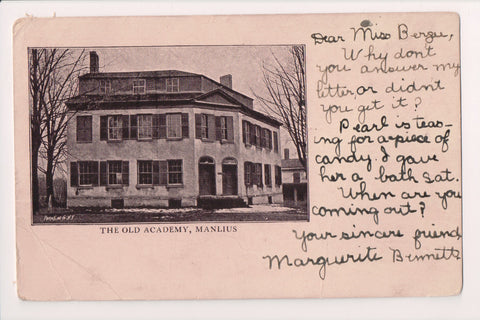 NY, Manlius - The Old Academy - 1906 postcard - SL3024