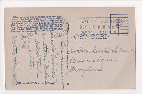 pm SLO - SAVE THE EASY - CA - 1947 Slogan / Logo cancel - bow04527