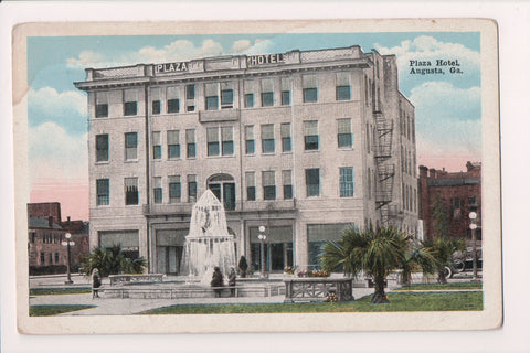 GA, Augusta - Plaza Hotel, fountain postcard - sw0076