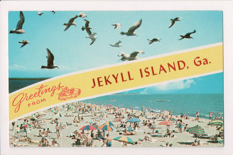 GA, Jekyll Island - Greetings From - Seagulls - sw0105