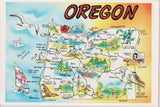 OR, Oregon - STATE MAP continental postcard - sw0134