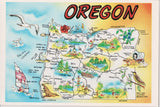 OR, OREGON - STATE MAP continental postcard - sw0134