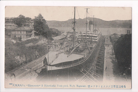 Ship Postcard - MINNESOTS - Mitsubishi Yard, Nagasaki - 501131