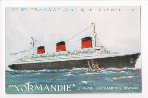 Ship Postcard - NORMANDIE - Cie Gle Transatlantique (original SOLD) A05042