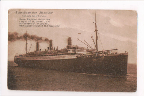 Ship Postcard - RESOLUTE - Schnelldampfer, stats - B06532