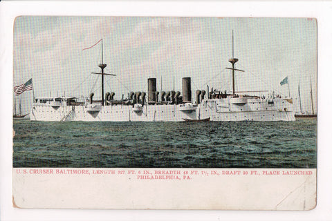 Ship Postcard - BALTIMORE - US Cruiser (original SOLD) B06548
