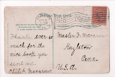pm FLAG KILLER - PA, Hazleton - 1906 cancel, as received - B06594