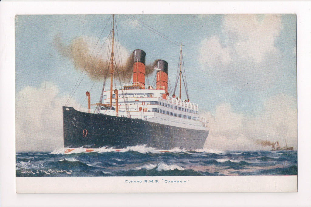 Ship Postcard - CARMANIA - Cunard RMS Carmania (original SOLD) C06238-2
