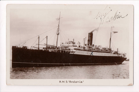 Ship Postcard - ANDANIA - RMS Andania - RPPC - C06377