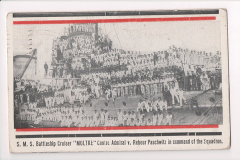 Ship Postcard - MOLTKE - SMS Battleship Cruiser (original SOLD) C06714