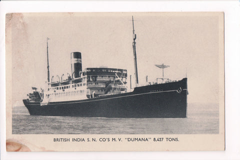 Ship Postcard - DUMANA - British India S N Co - D07266