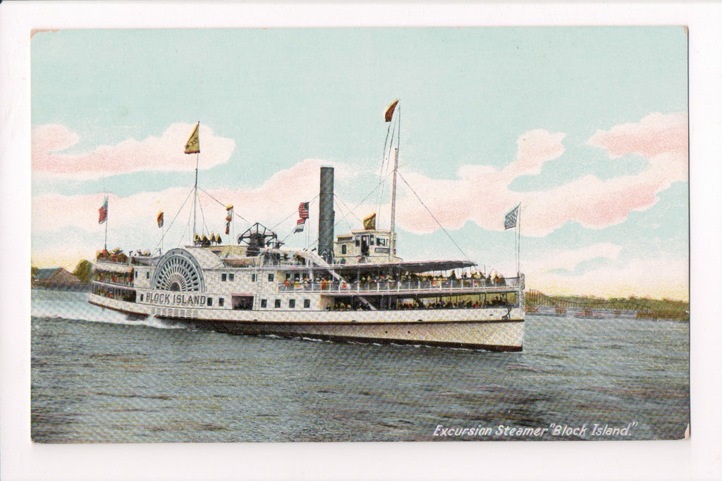 Ship Postcard - BLOCK ISLAND - Excursion Steamer - F17028