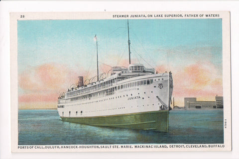 Ship Postcard - JUNIATA - Steamer on Lake Superior - F17039