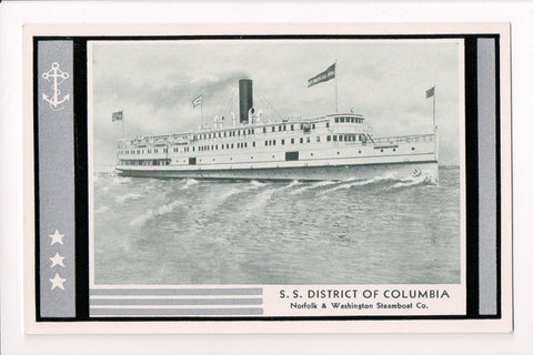 Ship Postcard - DISTRICT OF COLUMBIA - Steamer - F17123