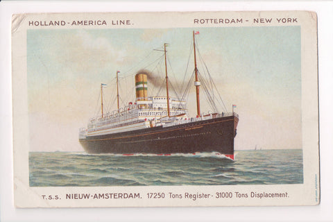 Ship Postcard - NIEUW AMSTERDAM - TSS - Holland-America - F1713