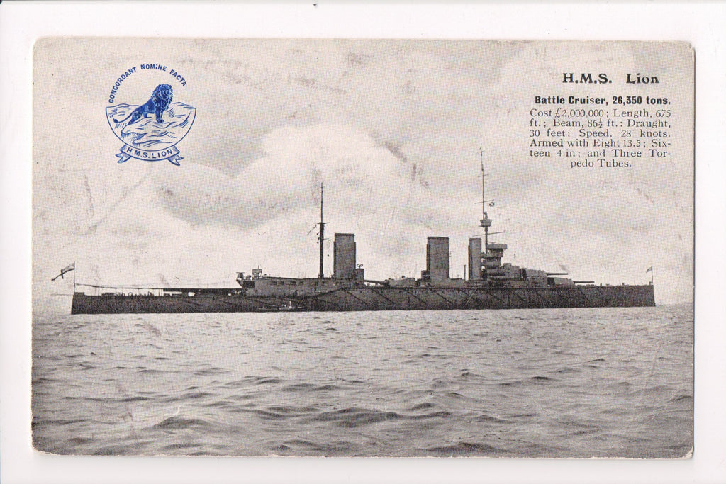 Ship Postcard - LION - HMS Lion - Battle Cruiser - F17135