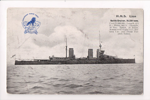 Ship Postcard - LION - HMS Lion - Battle Cruiser - F17135