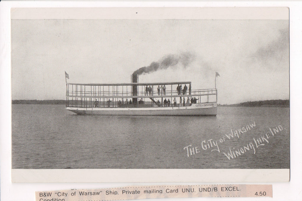 Ship Postcard - CITY OF WARSAW - in Winona Lake, IN - F17144
