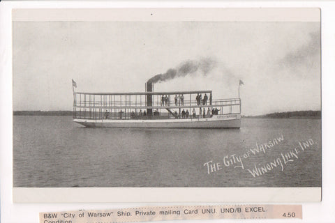 Ship Postcard - CITY OF WARSAW - in Winona Lake, IN - F17144