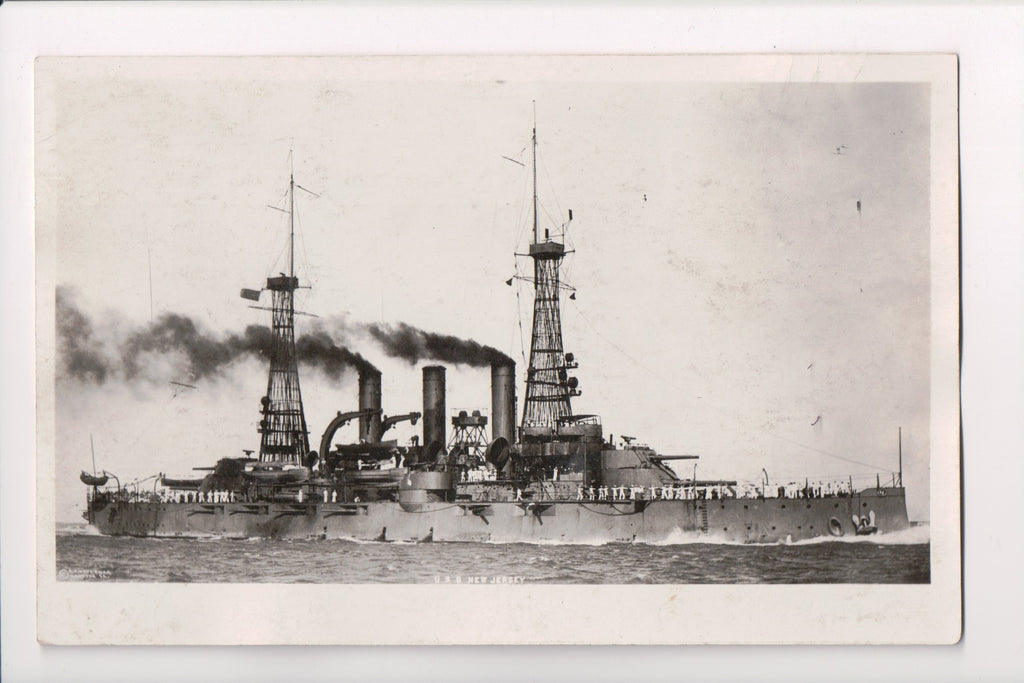 Ship Postcard - NEW JERSEY - USS New Jersey - RPPC - sw0010
